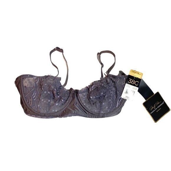 Marilyn Monroe Intimates Gray Lace Underwire Bra Women’s Size 38C NWT - Picture 1 of 6
